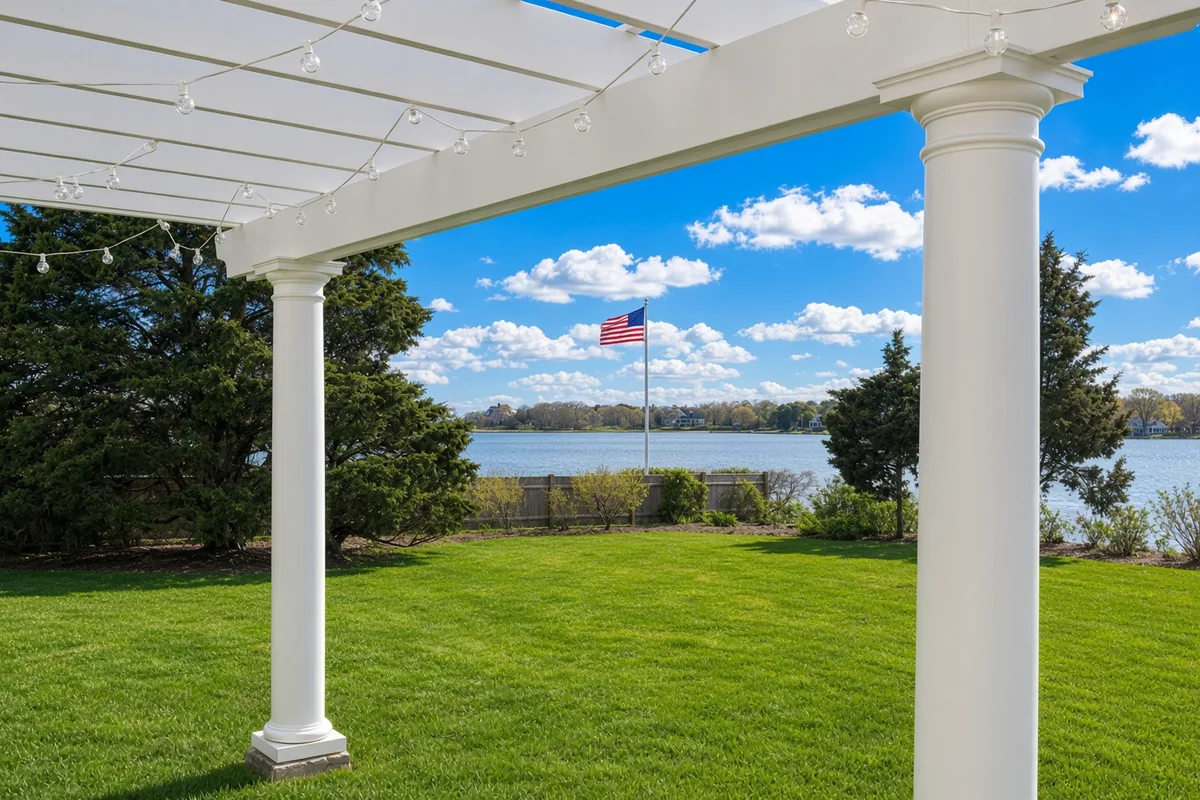 Pergola overlooking the water